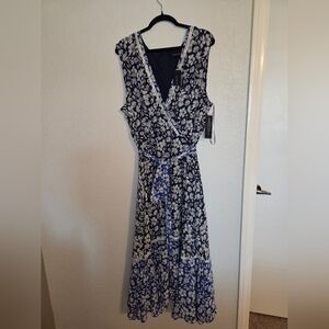 Lane Bryant Black and White Sleeveless Maxi Sundress